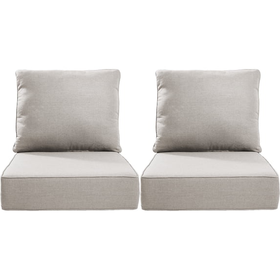 Jentlehouse 22''×24''×6'' Outdoor Deep Seat Cushions Set of 2,Water,UV & Fade Resistant High-Resilience Chair Cushion for Patio Furniture Chair Couch