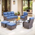 thumbnail image 1 of Jentlehouse 6-Piece Outdoor Patio Furniture Set with Swivel Chairs and Sofa,Hige Back Deep Seat Outdoor Conversation Set for Poolside Backyard Balcony, 1 of 12