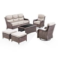 thumbnail image 1 of Jentlehouse 6 Pieces Outdoor Patio Furniture Set,Wicker Rattan Patio Sofa Set with Outdoor Rockers,Coffee Table and Ottomans,Outdoor Conversation Set for Poolside Balcony Backyard Porch, 1 of 12
