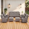 thumbnail image 1 of Jentlehouse 8-Piece Outdoor Patio Furniture Set with 4 Swivel Rocking Chairs,Wicker Rattan Sofa Set Outdoor Sectional Conversation Set with ottomans for Garden Lawn Balcony, 1 of 11