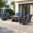 thumbnail image 1 of Jentlehouse 8-Piece Patio Furniture Set with Fire Pit Table Wicker Outdoor Sectional Set with Loveseat Patio Conversation Set for Deck Porch Garden, 1 of 11