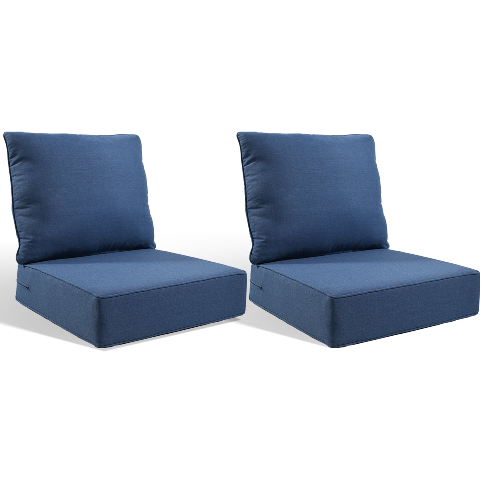 Jentlehouse Outdoor Deep Seat Cushion 24" X 24" X 6" for Patio Furniture,Outdoor Chair Cushions Water & Fade Resistant Patio Furniture Cushions for Wicker Chair, Sofa, Couch, Blue (Set of 2)