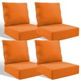 thumbnail image 1 of Jentlehouse Outdoor Deep Seat Cushion 24" X 24" X 6" for Patio Furniture,Outdoor Chair Cushions Water & Fade Resistant Patio Furniture Cushions for Wicker Chair, Sofa, Couch, Orange (Set of 4), 1 of 8