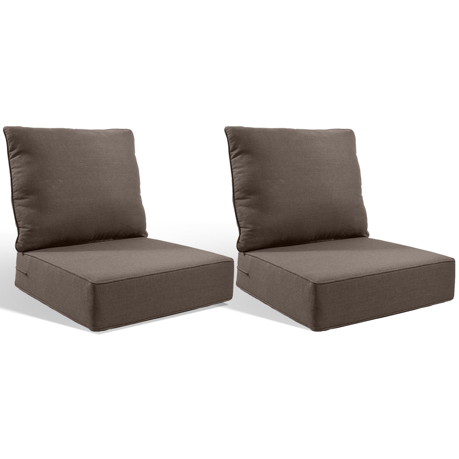 Jentlehouse Outdoor Deep Seat Cushion 24" X 24" X 6" for Patio Furniture,Outdoor Chair Cushions Water & Fade Resistant Patio Furniture Cushions for Wicker Chair, Sofa, Couch, Gray (Set of 2)