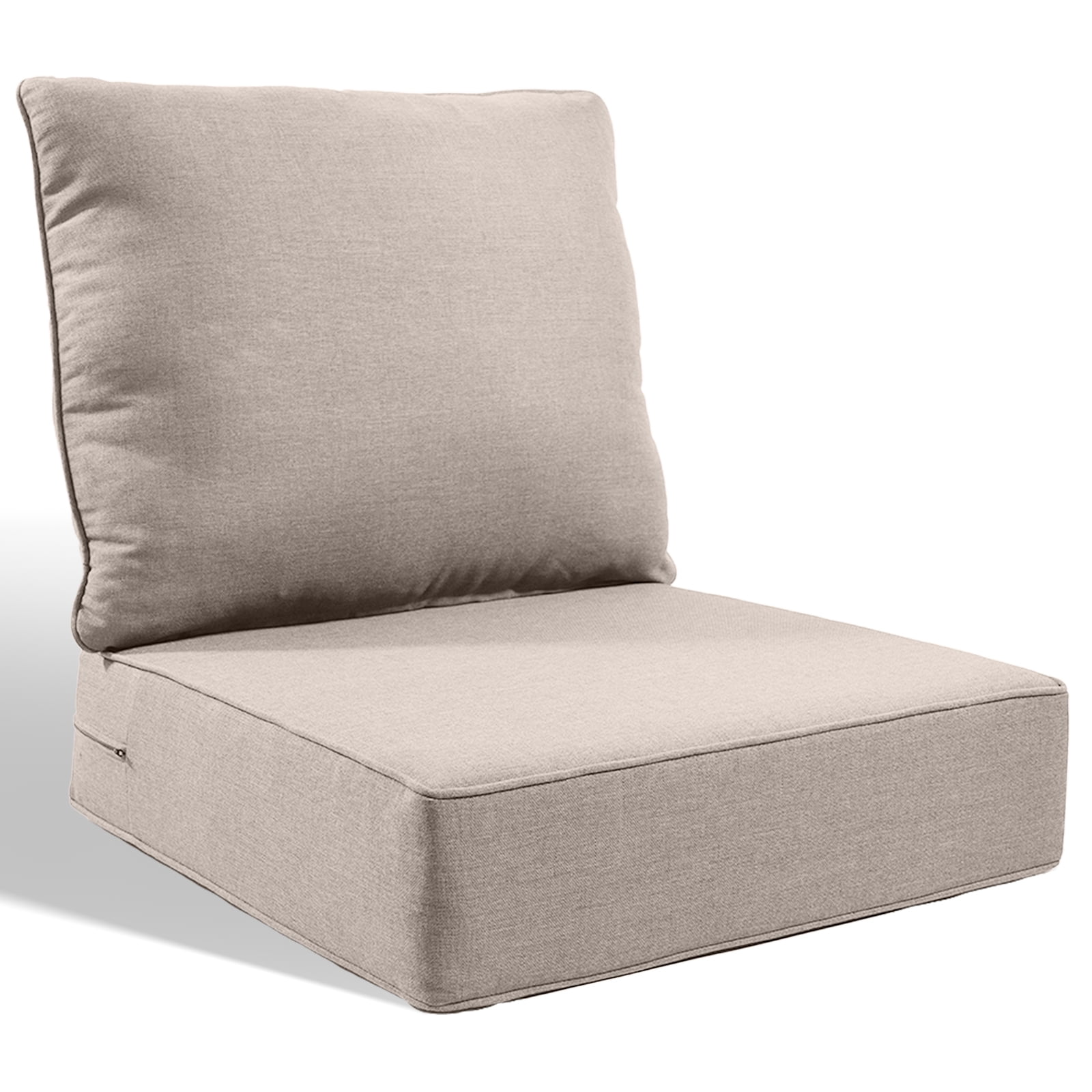 Jentlehouse Outdoor Deep Seat Cushion 24" X 24" X 6" for Patio Furniture,Outdoor Chair Cushions Water & Fade Resistant Patio Furniture Cushions for Wicker Chair, Sofa, Couch, Beige