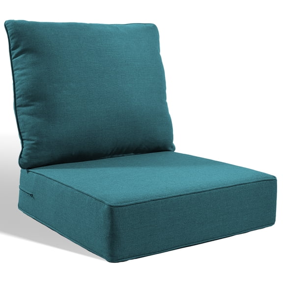 Jentlehouse Outdoor Deep Seat Cushion 24" X 24" X 6" for Patio Furniture,Outdoor Chair Cushions Water & Fade Resistant Patio Furniture Cushions for Wicker Chair, Sofa, Couch, Peacock Green