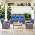 thumbnail image 1 of Jentlehouse Outdoor Patio Furniture Set,All-Weather Wicker Sofa Set with Outdoor Rockers & 2-Tier Table,Outdoor Conversation Furniture Set for Garden Porch Balcony Deck, 1 of 11