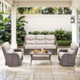 thumbnail image 1 of Jentlehouse Outdoor Patio Furniture Set,All-Weather Wicker Sofa Set with Outdoor Rockers & 2-Tier Table,Outdoor Conversation Furniture Set for Garden Porch Balcony Deck, 1 of 11