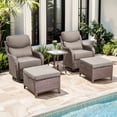 thumbnail image 1 of Jentlehouse Outdoor Patio Furniture Set,Outdoor Swivel Rocker Chair with Ottomans & Side Table,Rattan Conversation Set for Balcony Garden Porch, 1 of 12
