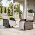 thumbnail image 1 of Jentlehouse 2PCS Outdoor Patio Swivel Recliner Chair,360 Ratating Wicker Patio Recliner with Backrest & Footrest Adjustment,Outdoor Reclining Chair for Balcony Pool Deck, 1 of 8