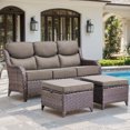 thumbnail image 1 of Jentlehouse Outdoor Patio Sofa set with Ottomans,All-Weather Wicker Rattan Patio 3-seat Couch with Thick Cushions and High Back,Outdoor Sectional Sofa Set for Lawn Balcony Garden, 1 of 9