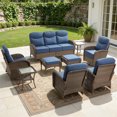 thumbnail image 1 of Jentlehouse Patio Sofa Set,Luxury 6'' Thick 3-Seat Sofa with Ottomans,High Back Outdoor Rattan Couch Set for Balcony Deck Porch, 1 of 11