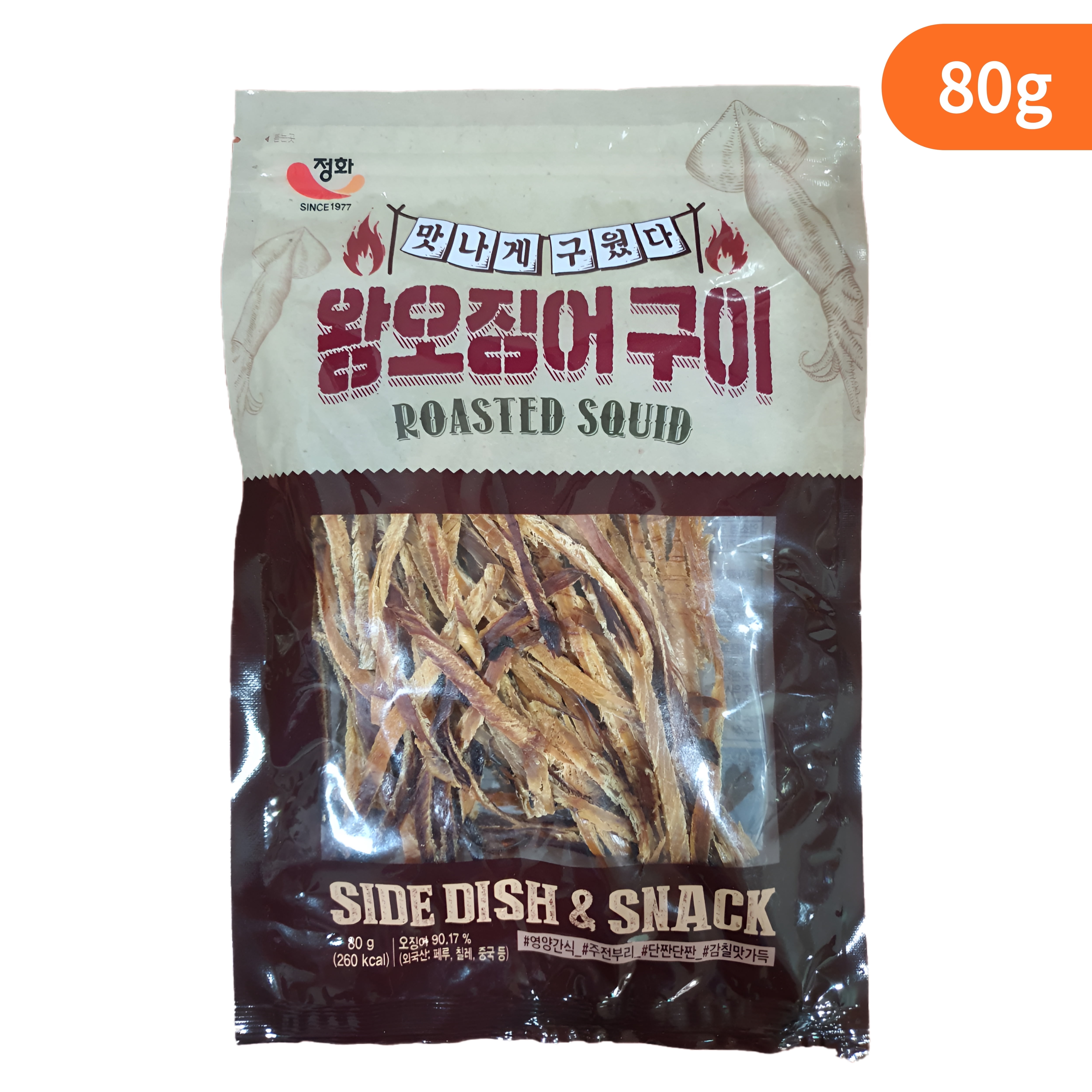 Jeonghwa, Korean Food Dry Snack, Roasted Squid 80g