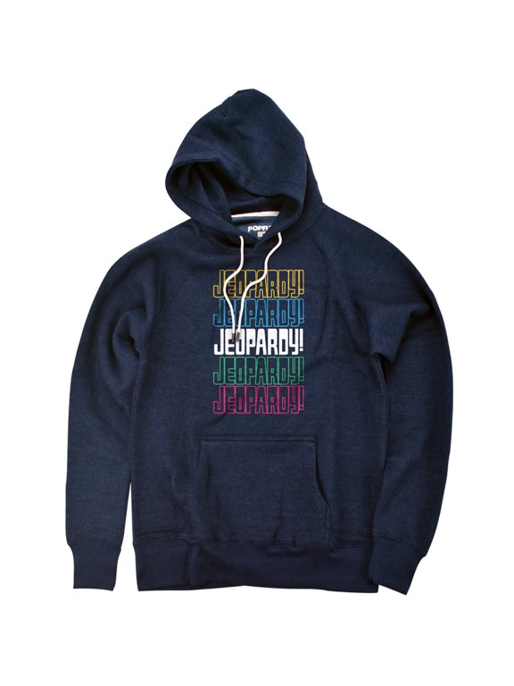 Repeat Logo Unisex Adult Slim Fit Pull-Over Heather Hoodie, Navy, Small