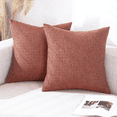 thumbnail image 1 of Jepeak Burlap Linen Rhombus Textured Throw Pillow Covers Pack of 2 Decorative Square Cushion Cases for Sofa Couch Bed, Rust Orange 22x22 inch, 1 of 12