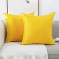 thumbnail image 1 of Jepeak Pack of 2 Throw Pillow Covers Burlap Linen Cushion Cases, Home Decorative Farmhouse Solid Square Pillow Covers for Bed Sofa Couch Chair (18x18 inches, Bright Yellow), 1 of 8