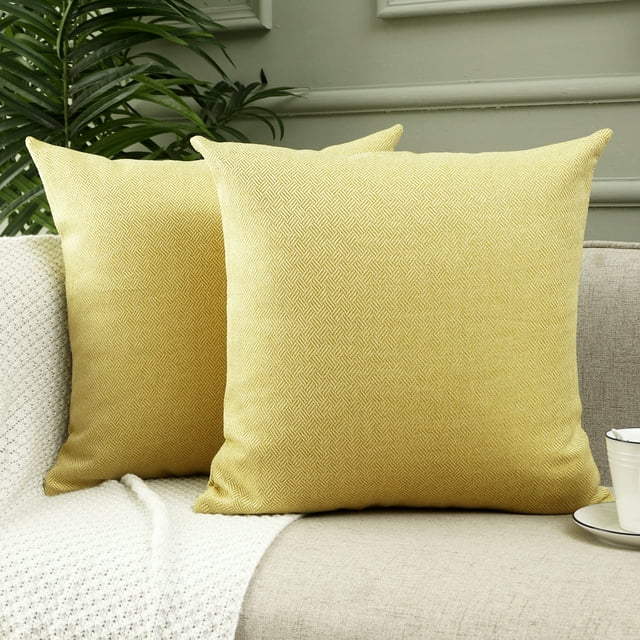 Jepeak Rustic Woven Textured Throw Pillow Covers Pack of 2 Decorative