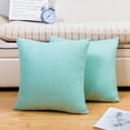 thumbnail image 1 of Jepeak Throw Pillow Covers Cushion Cases Pack of 2 Linen Farmhouse Modern Decorative Solid Square Pillow Covers for Couch Sofa Bed (Teal, 16 x 16 Inches), 1 of 9