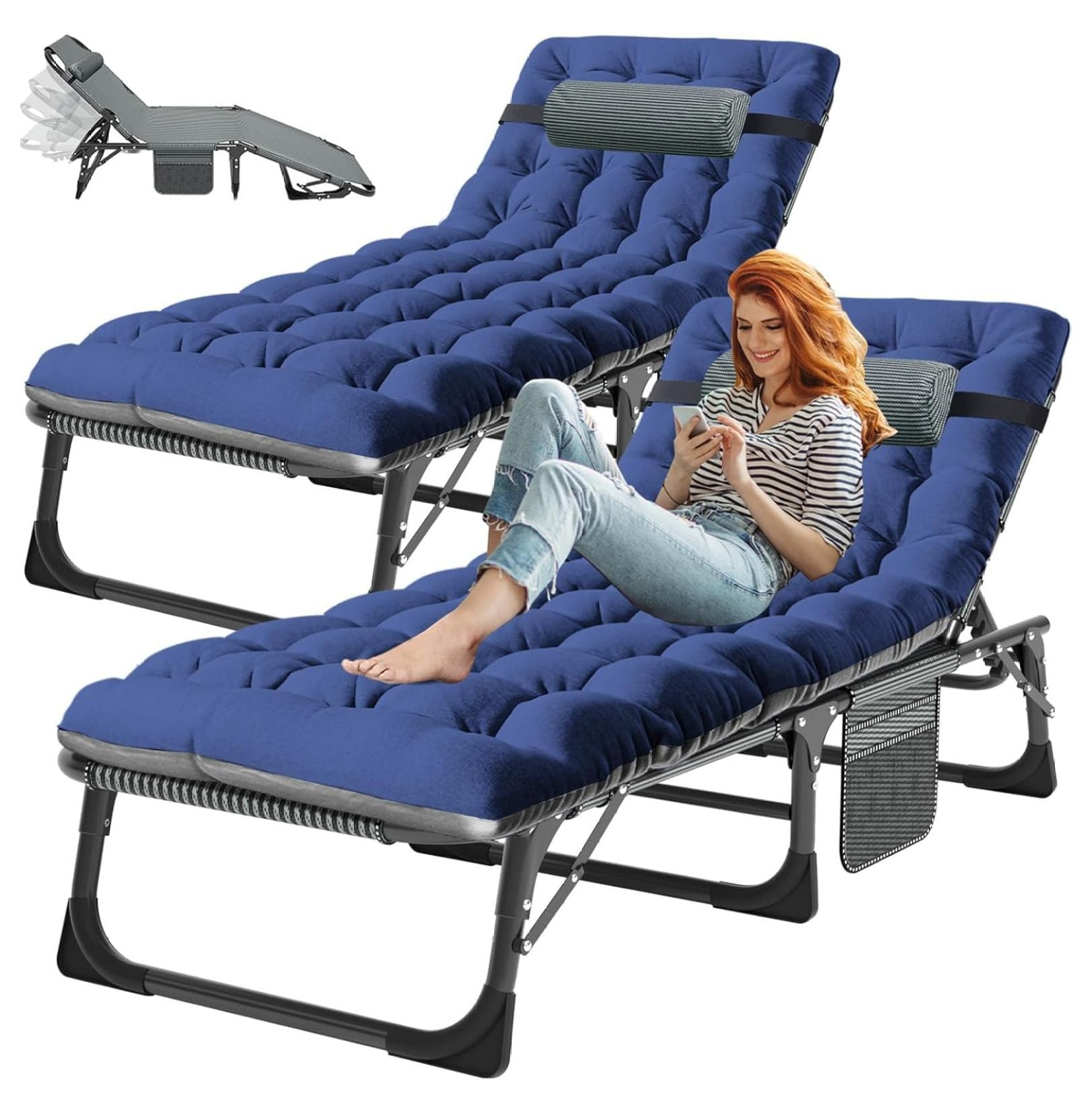 JepoIA 2PACK Folding Camping Cots for Adults, Heavy Duty Cot for