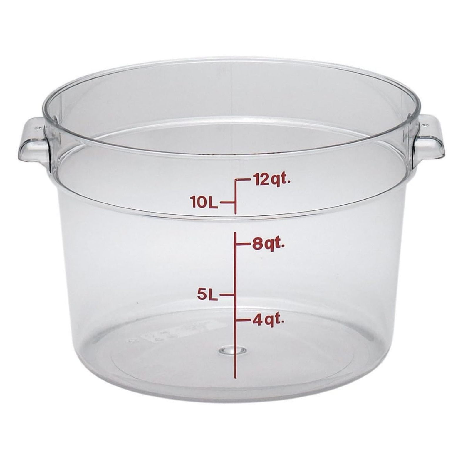 Clear 12 Quart Round Polycarbonate Food Storage Container