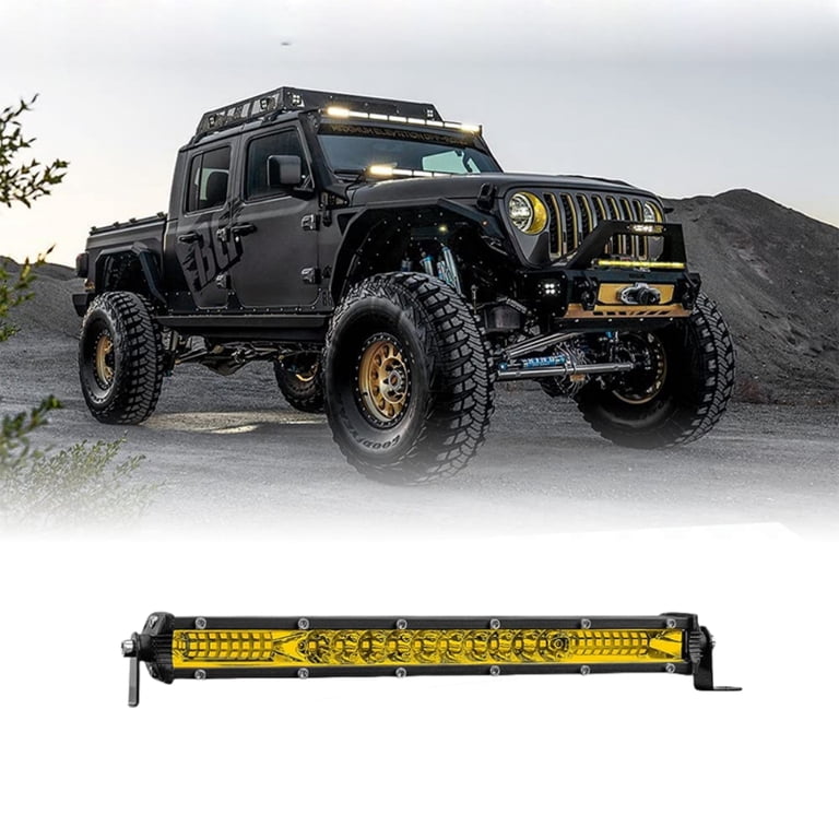 20 Inch 126W 12600LM Straight Double Row Spot Flood LED Light Bar with