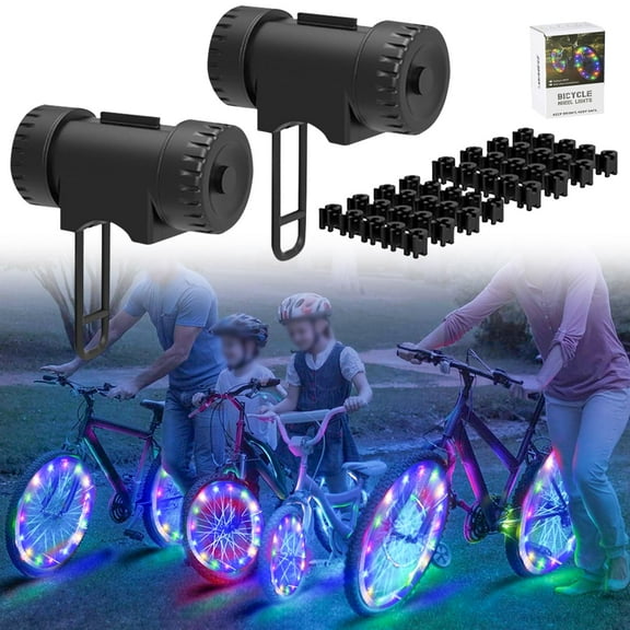 Jercoda 2Pack LED Bike Wheel Lights Set with 40 Small Particles