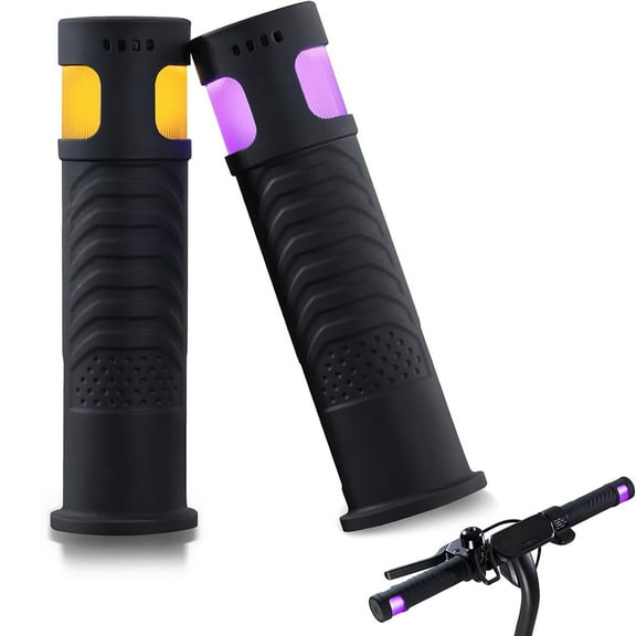 Jercoda Bicycle Handlebar Grip Set with RGB Lighting, Bike Silicone Handlebar Grip Touch Light, Rechargeable Lighting Handlebar Grip Set