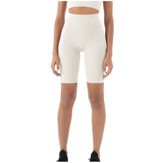 Jerdar Biker Shorts Women with Pockets - High Waisted Tummy Control Yoga Workout Running Gym Spandex Shorts L