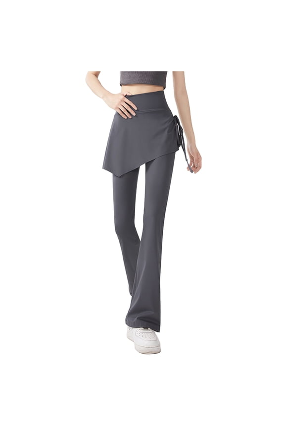 Black Flare Leggings for Women,Loose Tight Waist Crossover Yoga Pants with Pockets Bootcut Flared Leggings for Running Fitness Gym Pilates Daily Basic Wear M