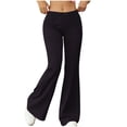 thumbnail image 1 of Jerdar Bootcut Leggings for Women High Waist Comfy Stretch Boho 70s Bell Bottom Women Yoga Pants Dance Running L, 1 of 7