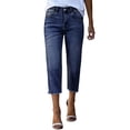 thumbnail image 1 of Jerdar Capri Jeans for Women Trendy Mid Rise Distressed Hem Casual Summer Stretchy Denim Capris Pants Relaxed Fit XXL, 1 of 7