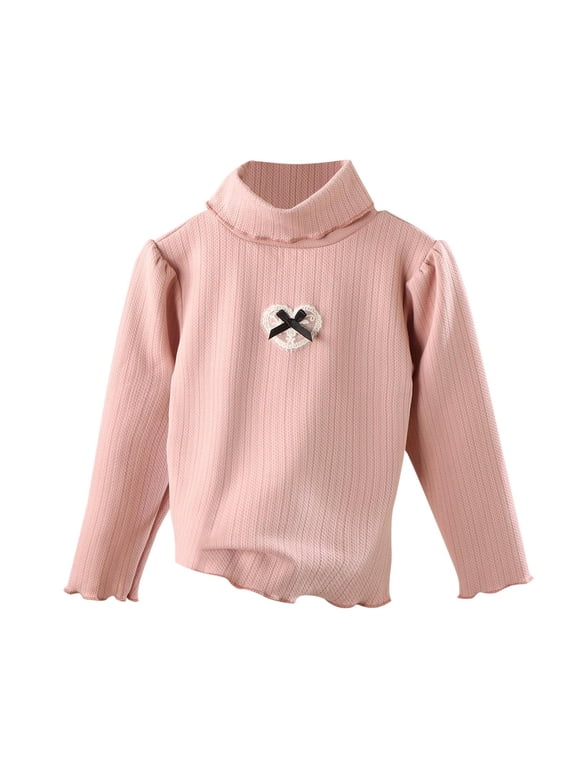 Children's Long Sleeved High Neck Top Suitable for Both Men and Women A Casual and Comfortable Basic Shirt Kids Cotton Turtleneck