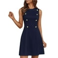 thumbnail image 1 of Jerdar Cocktail Dresses for Women Summer Formal Boat Neck A Line Dress With Button Decor Spring Party Dress XXL, 1 of 7