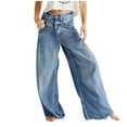 thumbnail image 1 of Jerdar Fashion Women's Button Zipper Pockets Length Pants Jeans, 1 of 8