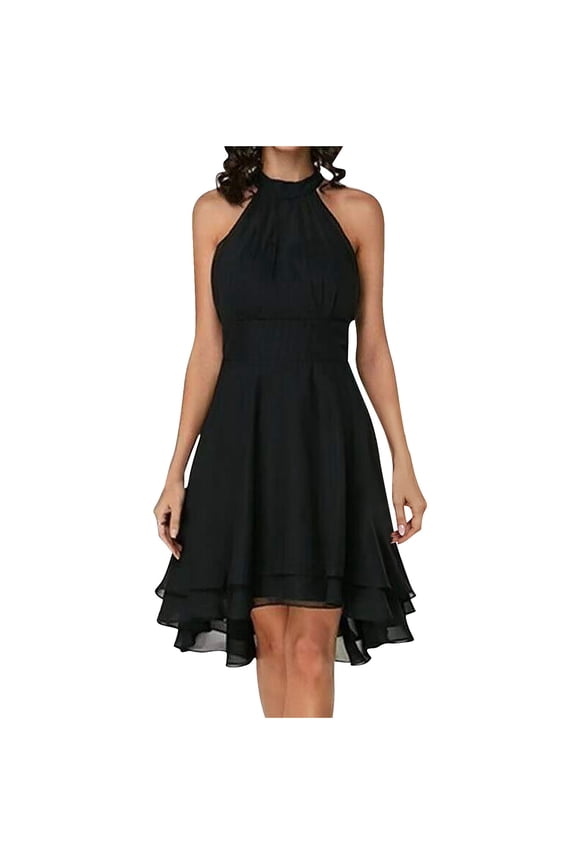 Halter Short Bridesmaid Dresses 2026 Western Wedding Guest Dress Summer A Line Ruffle Pleated Formal Party Gowns XL