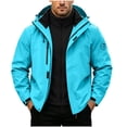 thumbnail image 1 of Jerdar Men's 3-in-1 Waterproof Windproof Hooded Jacket, Detachable Fleece Liner Outdoor Shell Coat, Polyester Blend Multi Zip Pocket Hiking Outerwear, 1 of 7