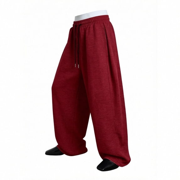 Jerdar Men's Baggy Sweatpants Elastic Waist Drawstring Wide Leg Lounge Track Pants Casual Loose Joggers with Pockets