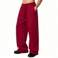 thumbnail image 1 of Jerdar Men's Baggy Sweatpants Elastic Waist Drawstring Wide Leg Lounge Track Pants Casual Loose Joggers with Pockets, 1 of 6