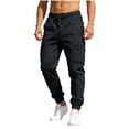 thumbnail image 1 of Jerdar Men's Cargo Pants Relaxed Fit Casual High Waisted Drawstring Pants with Pockets Work Trousers Straight Leg Cargo Jeans L, 1 of 7
