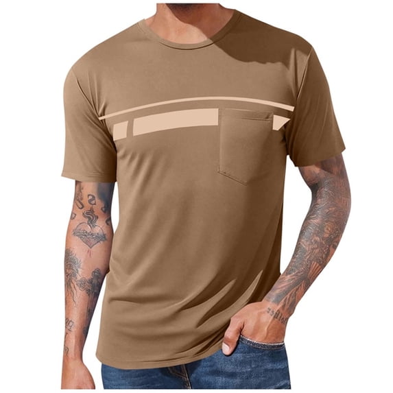 Jerdar Men's Casual T-Shirt Short Sleeve Regular Fit Crewneck Tee Summer Graphic Tops with Pocket