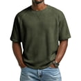 thumbnail image 1 of Jerdar Men's Casual Waffle T Shirts Summer Crewneck Short Sleeve Tops Basic Vintage Knit Tee, 1 of 4