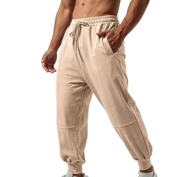 Jerdar Men's Cotton Jogger Sweatpants Tapered Cuffed Ankle All Season Four Season Gym Workout Fitness Athletic Casual Comfortable Soft Long Pants Trousers