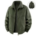 thumbnail image 1 of Jerdar Men's Cotton Sherpa Collar Washed Jacket, Loose Fit Thickened Winter Coat with Multi‑Pockets, Casual Outdoor Outerwear Winter Jackets, 1 of 5