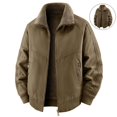 thumbnail image 1 of Jerdar Men's Cotton Sherpa Collar Washed Jacket, Loose Fit Thickened Winter Coat with Multi‑Pockets, Casual Outdoor Outerwear Winter Jackets, 1 of 9