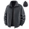 thumbnail image 1 of Jerdar Men's Cotton Sherpa Collar Washed Jacket, Loose Fit Thickened Winter Coat with Multi‑Pockets, Casual Outdoor Outerwear Winter Jackets, 1 of 5