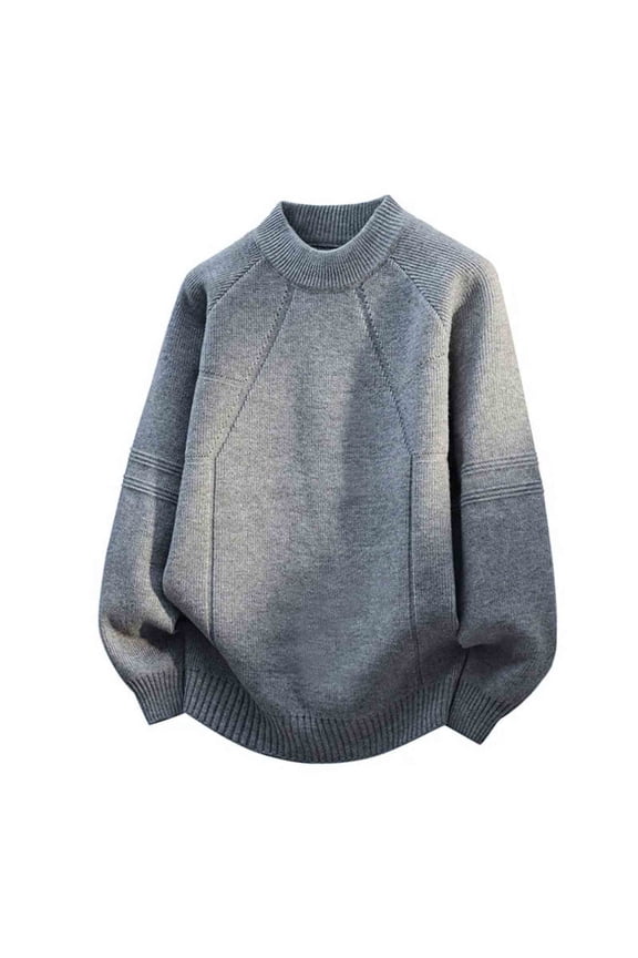 Men's Crew Neck Sweater Jacquard Textured Knit Polyester Blend Solid Color Long Sleeve Casual Fashion Base Layer Layering Soft Everyday Top