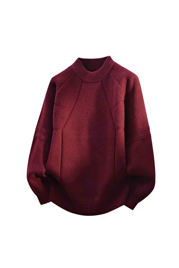 Men's Crew Neck Sweater Jacquard Textured Knit Polyester Blend Solid Color Long Sleeve Casual Fashion Base Layer Layering Soft Everyday Top