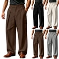 thumbnail image 1 of Jerdar Men's Dress Pants Slacks High Rise High Waist Slim Fit Fitted Straight Leg Polyester Business Casual Work Office Commute Wrinkle Resistant Trousers, 1 of 6