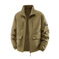 thumbnail image 1 of Jerdar Men's Fashion Fall and Winter Windproof and Waterproof Double-sided Wear Washed Cotton-padded Jacket with Long Sleeve Pocket Zipper Jacket Coat., 1 of 5