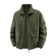 thumbnail image 1 of Jerdar Men's Fashion Fall and Winter Windproof and Waterproof Double-sided Wear Washed Cotton-padded Jacket with Long Sleeve Pocket Zipper Jacket Coat., 1 of 5